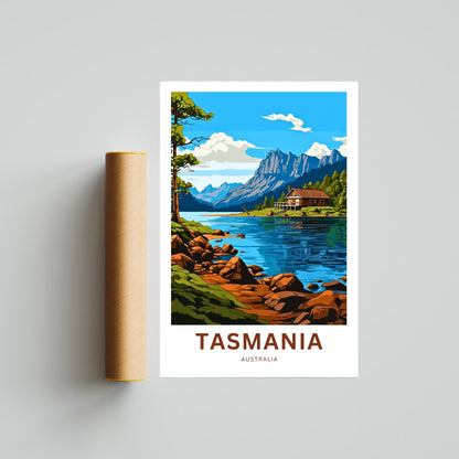 Tasmania Travel Print - Tasmania poster, Australia Wall Art, Framed present, Gift Australia Present - TravelTreasureCo