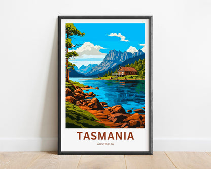 Tasmania Travel Print - Tasmania poster, Australia Wall Art, Framed present, Gift Australia Present - TravelTreasureCo