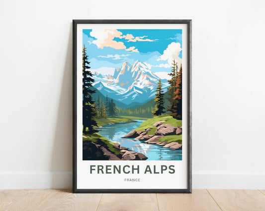 French Alps Travel Poster