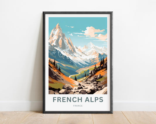 French Alps Travel Poster