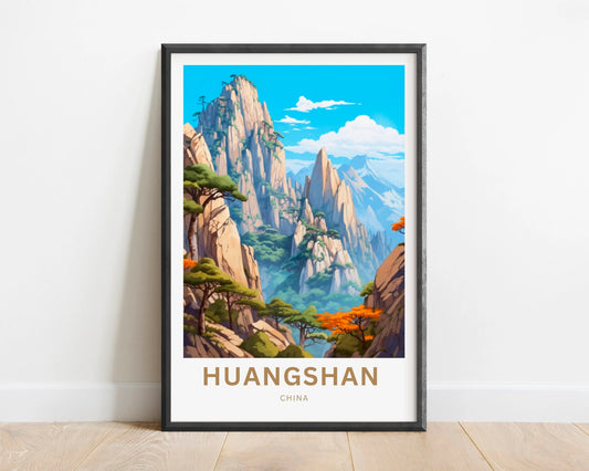 Huangshan Mountain Travel Poster