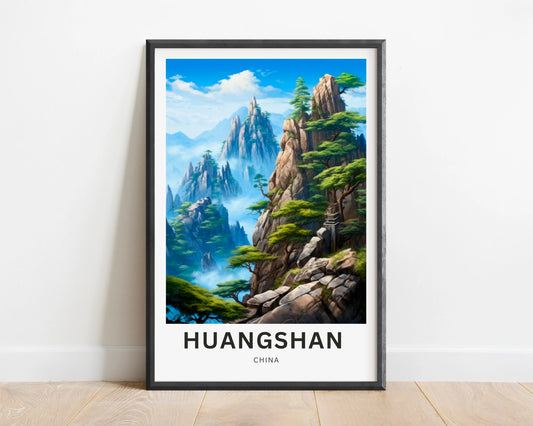 Huangshan Mountain Travel Poster