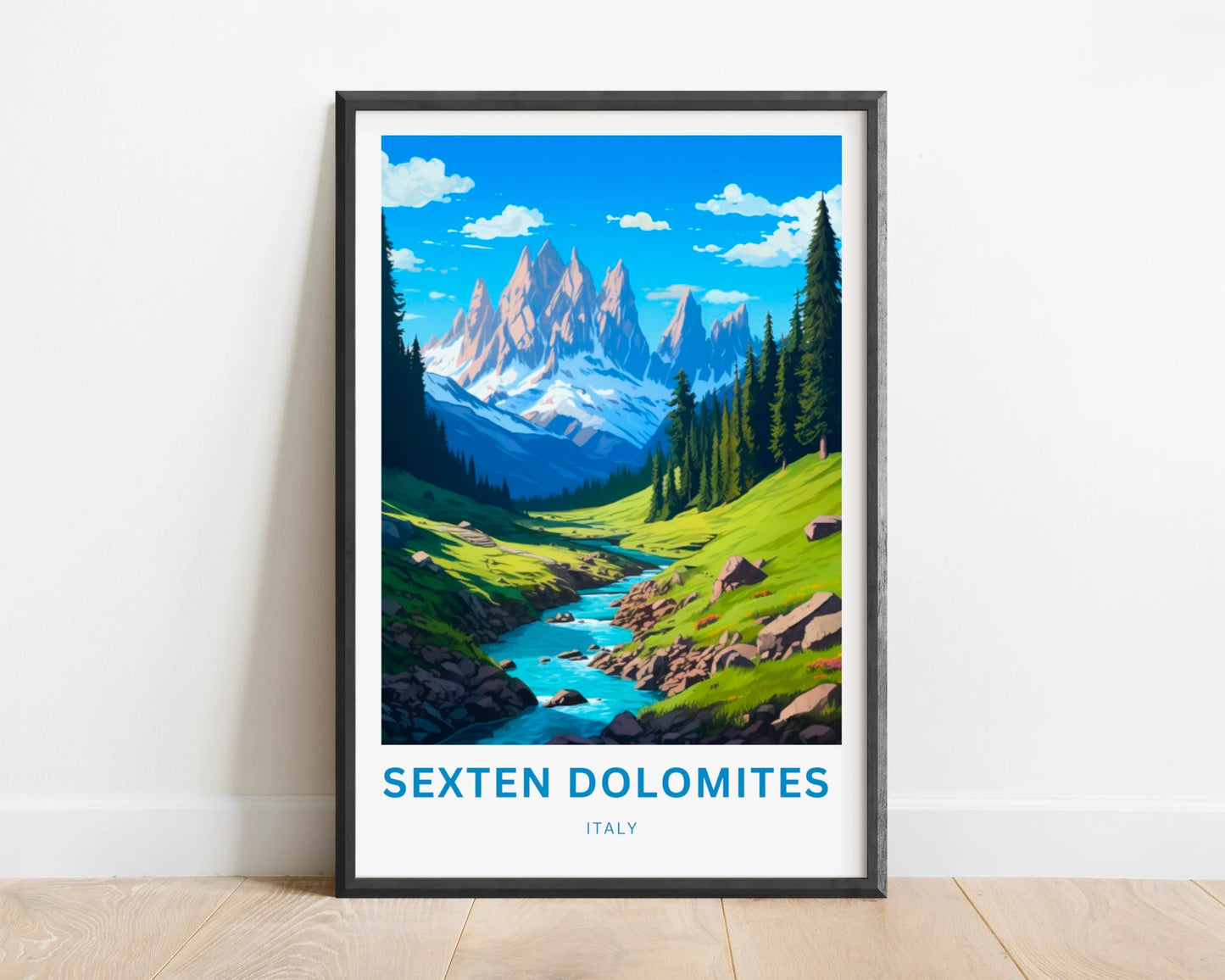 Sexten Dolomites Travel Poster