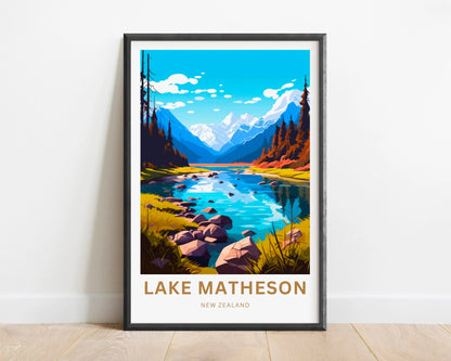 Lake Matheson Travel Poster
