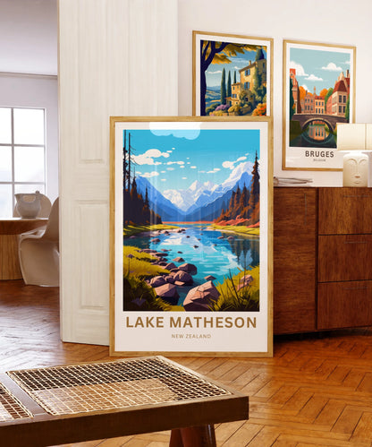 Lake Matheson Travel Poster