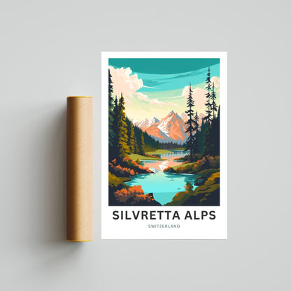 Silvretta Alps Travel Poster