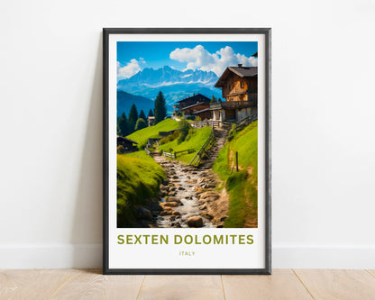 Sexten Dolomites Travel Poster