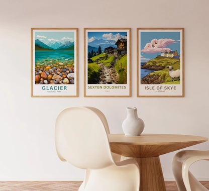 Sexten Dolomites Travel Poster