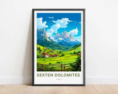 Sexten Dolomites Travel Poster