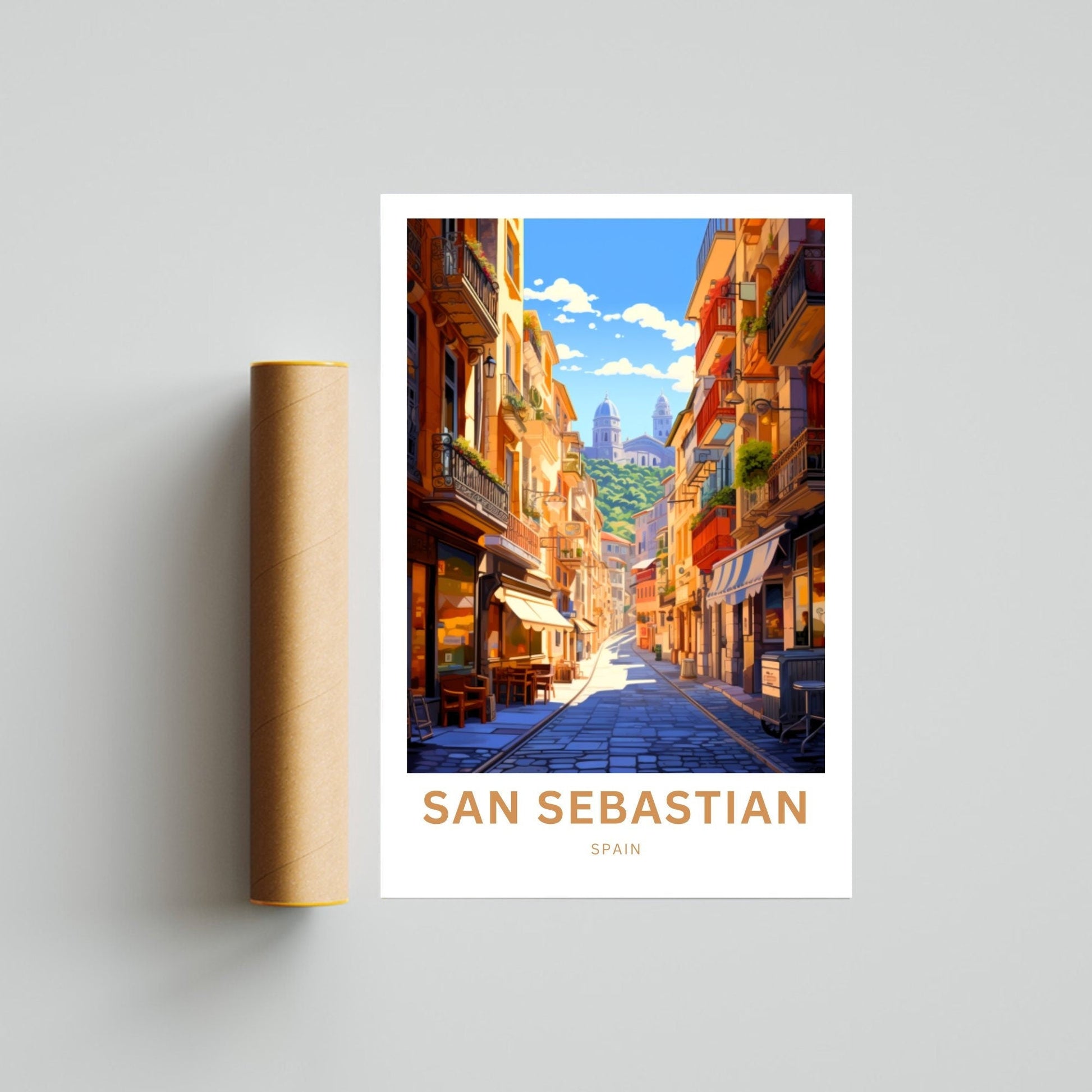 San Sebastian Print - San Sebastian poster, Spain Wall Art, Framed present, Gift Spain Present - TravelTreasureCo