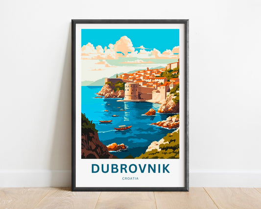 Dubrovnik Travel Print - Dubrovnik poster, Croatia Wall Art, Framed present, Gift Croatia Present - TravelTreasureCo