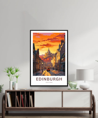 Edinburgh Travel Print - Edinburgh poster, Scotland Wall Art, Framed present, Gift Scotland Present - TravelTreasureCo