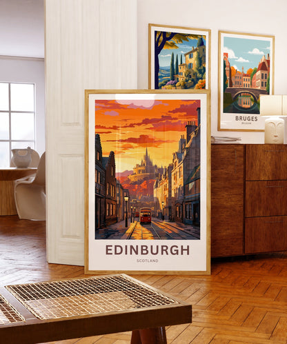 Edinburgh Travel Print - Edinburgh poster, Scotland Wall Art, Framed present, Gift Scotland Present - TravelTreasureCo