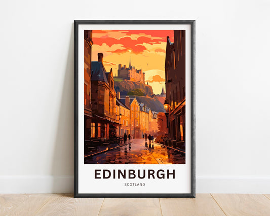 Edinburgh Travel Print - Edinburgh poster, Scotland Wall Art, Framed present, Gift Scotland Present - TravelTreasureCo