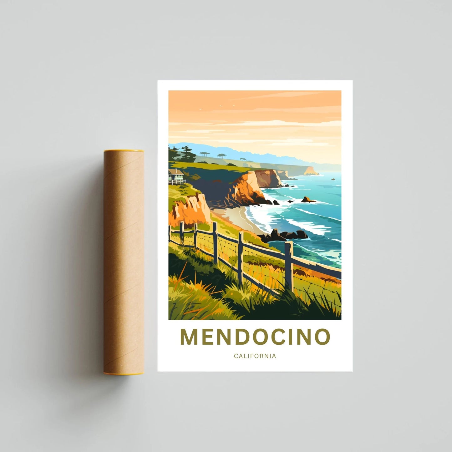 Mendocino Travel Poster