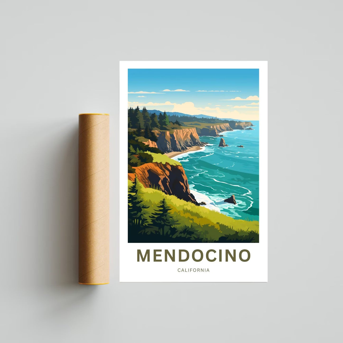 Mendocino Travel Poster