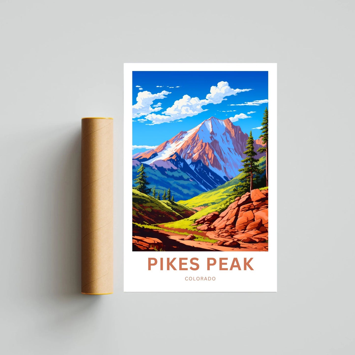 Pikes Peak Travel Poster