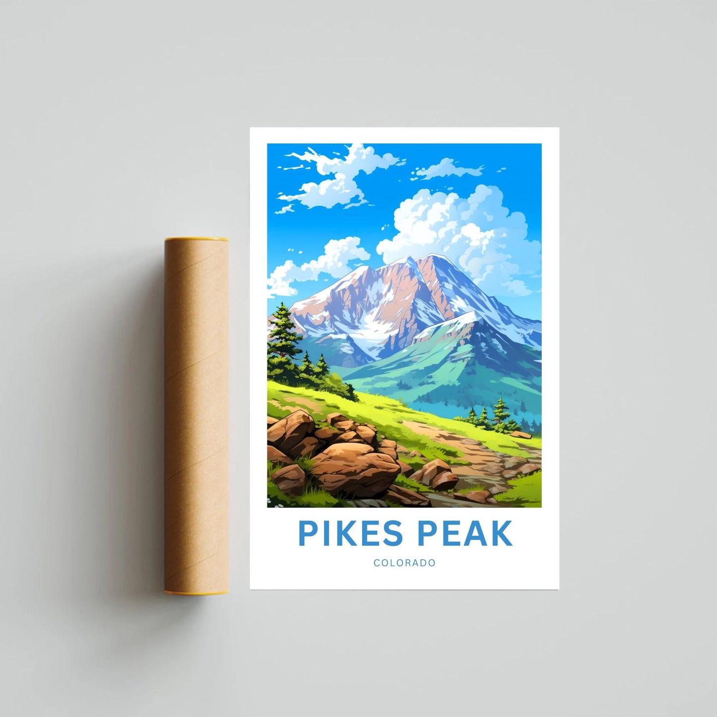 Pikes Peak Travel Poster