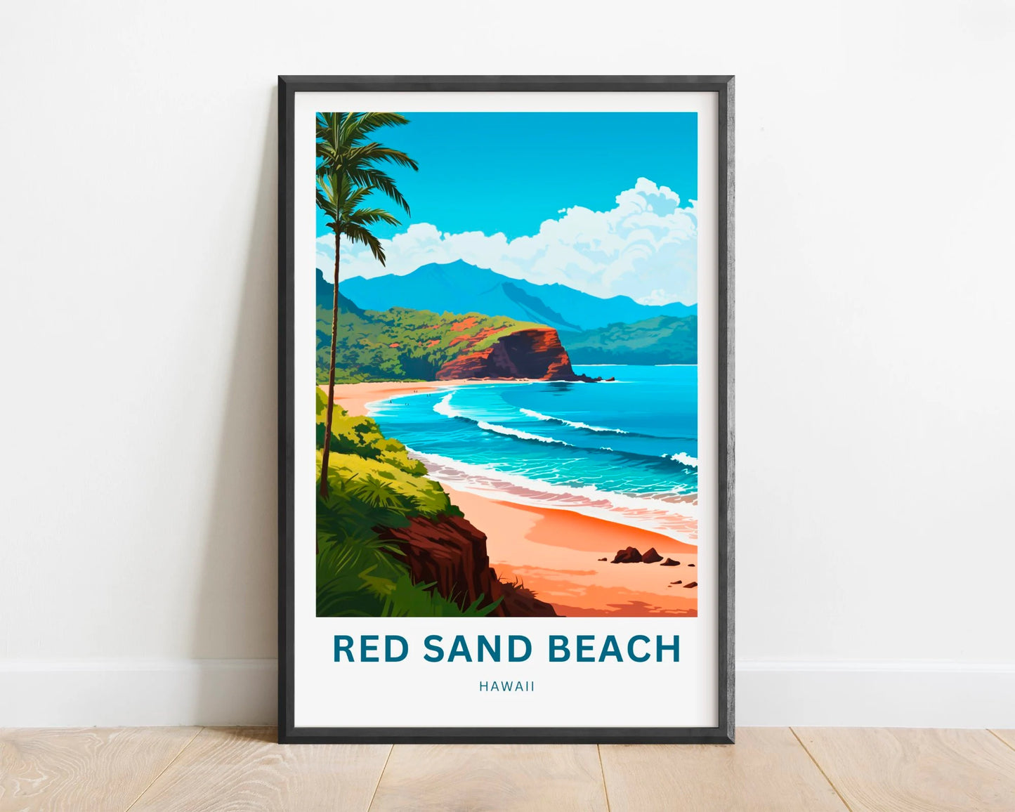 Red Sand Beach Kaihalulu Travel Poster