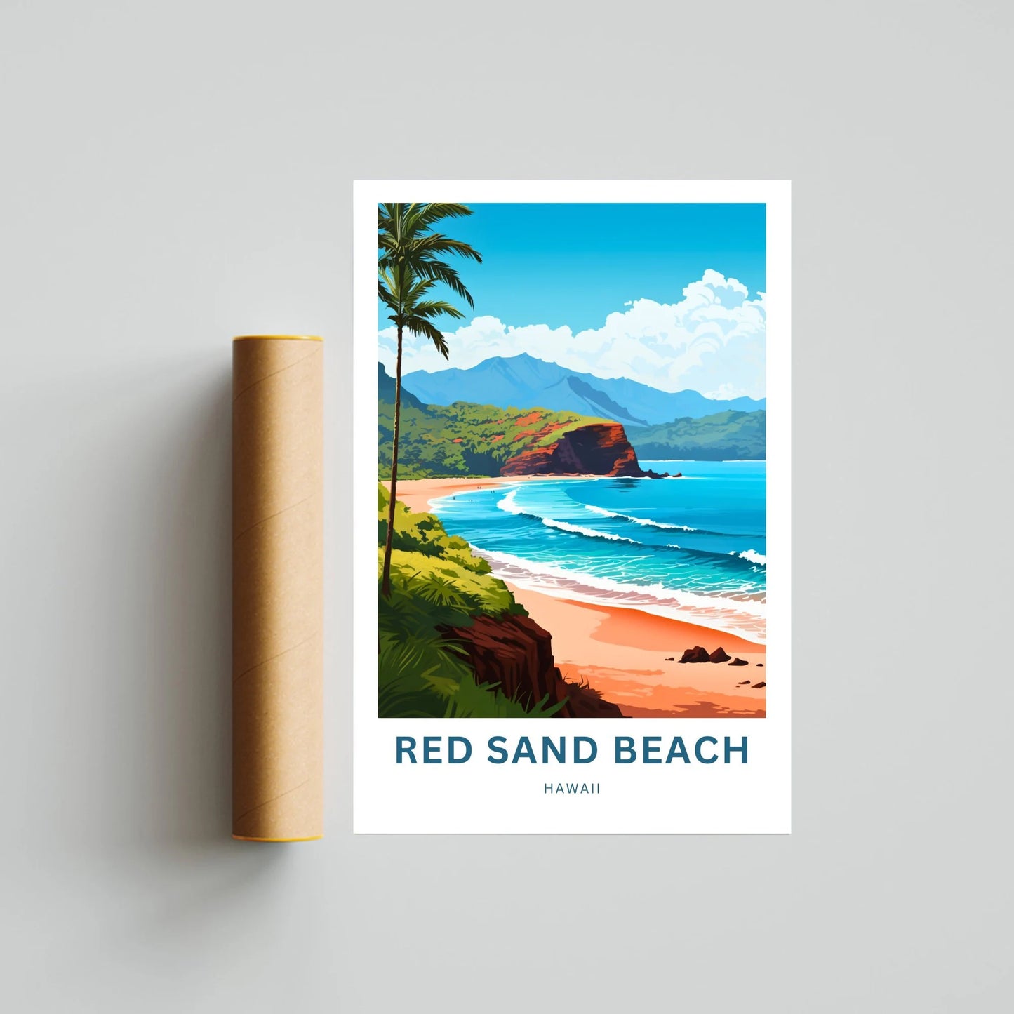 Red Sand Beach Kaihalulu Travel Poster