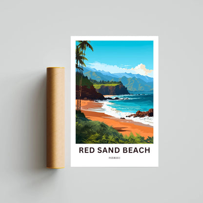 Red Sand Beach Kaihalulu Travel Poster