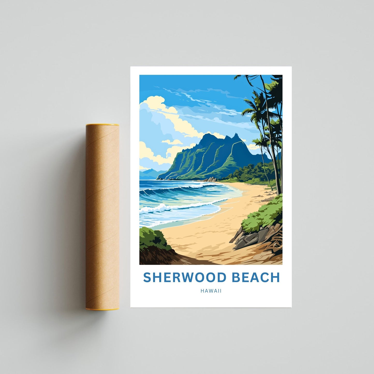 Sherwood Beach Travel Poster