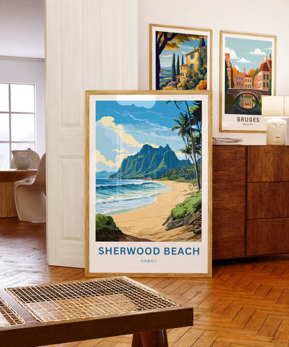 Sherwood Beach Travel Poster