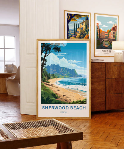 Sherwood Beach Travel Poster