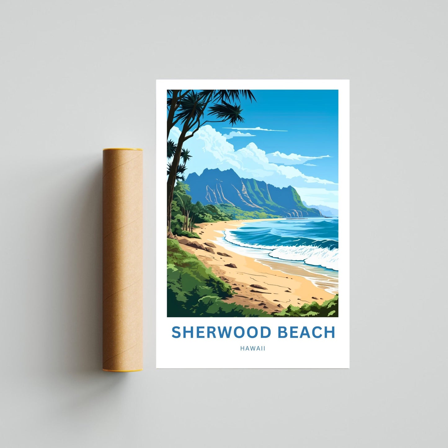 Sherwood Beach Travel Poster