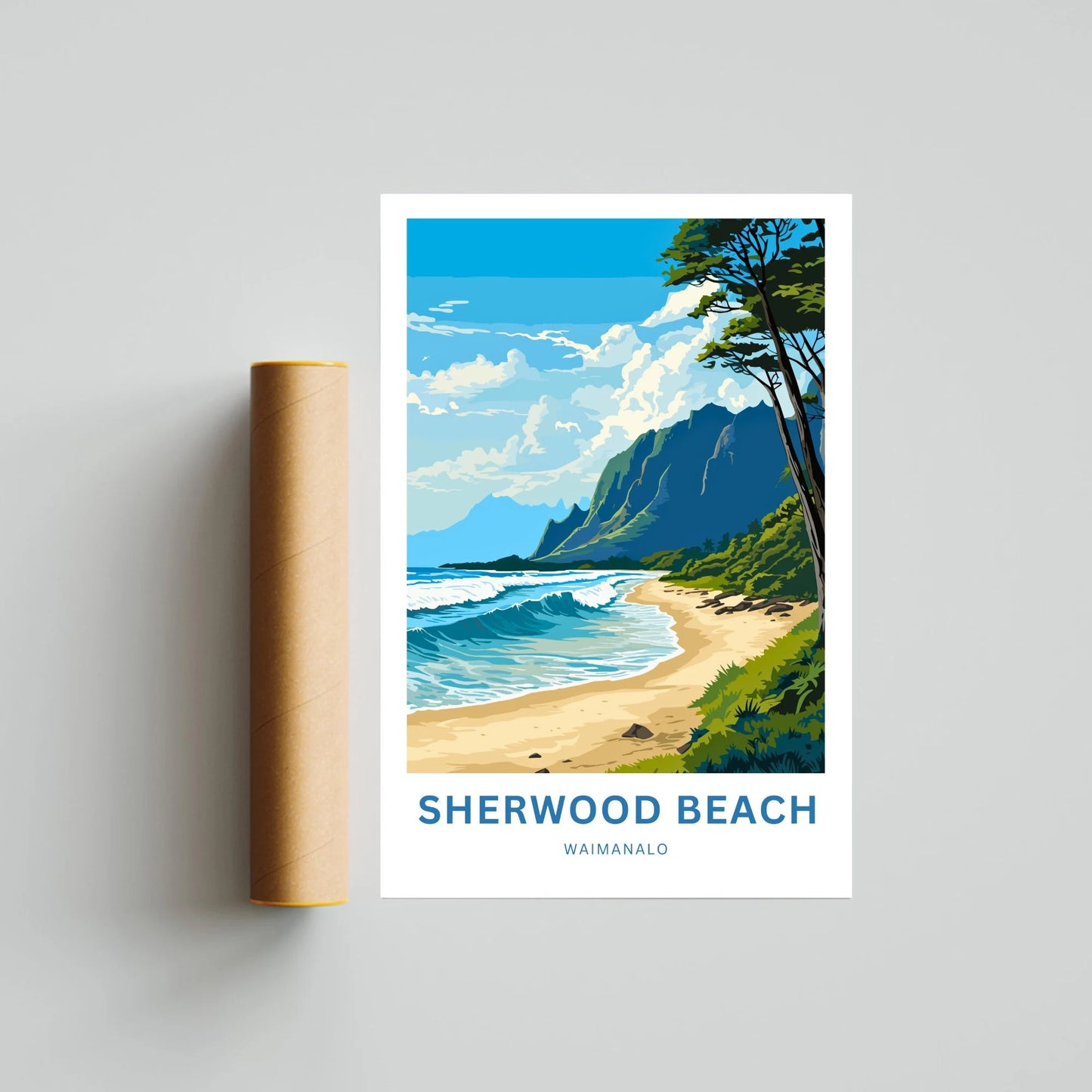 Sherwood Beach Travel Poster