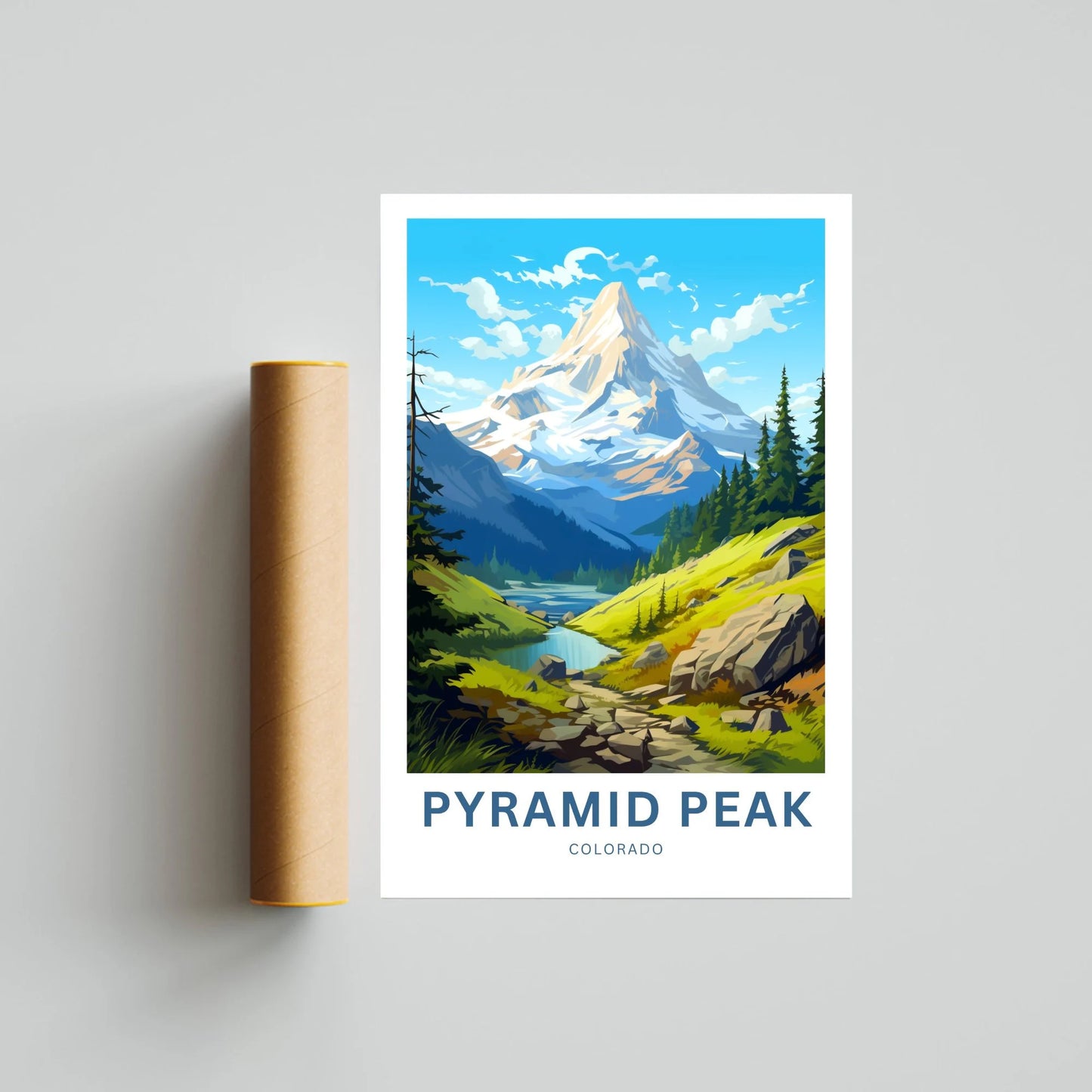 Pyramid Peak Travel Poster