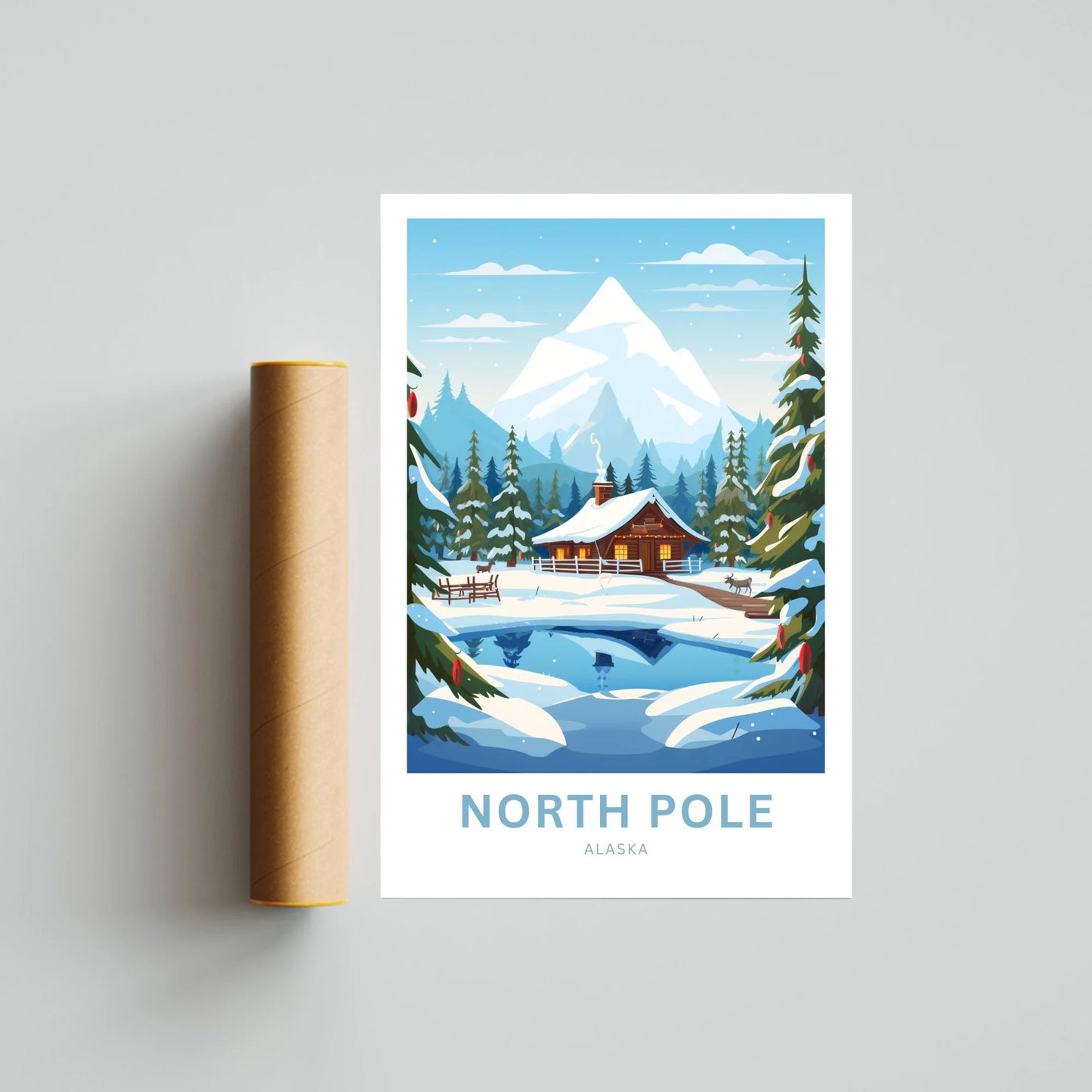 North Pole  Travel Poster