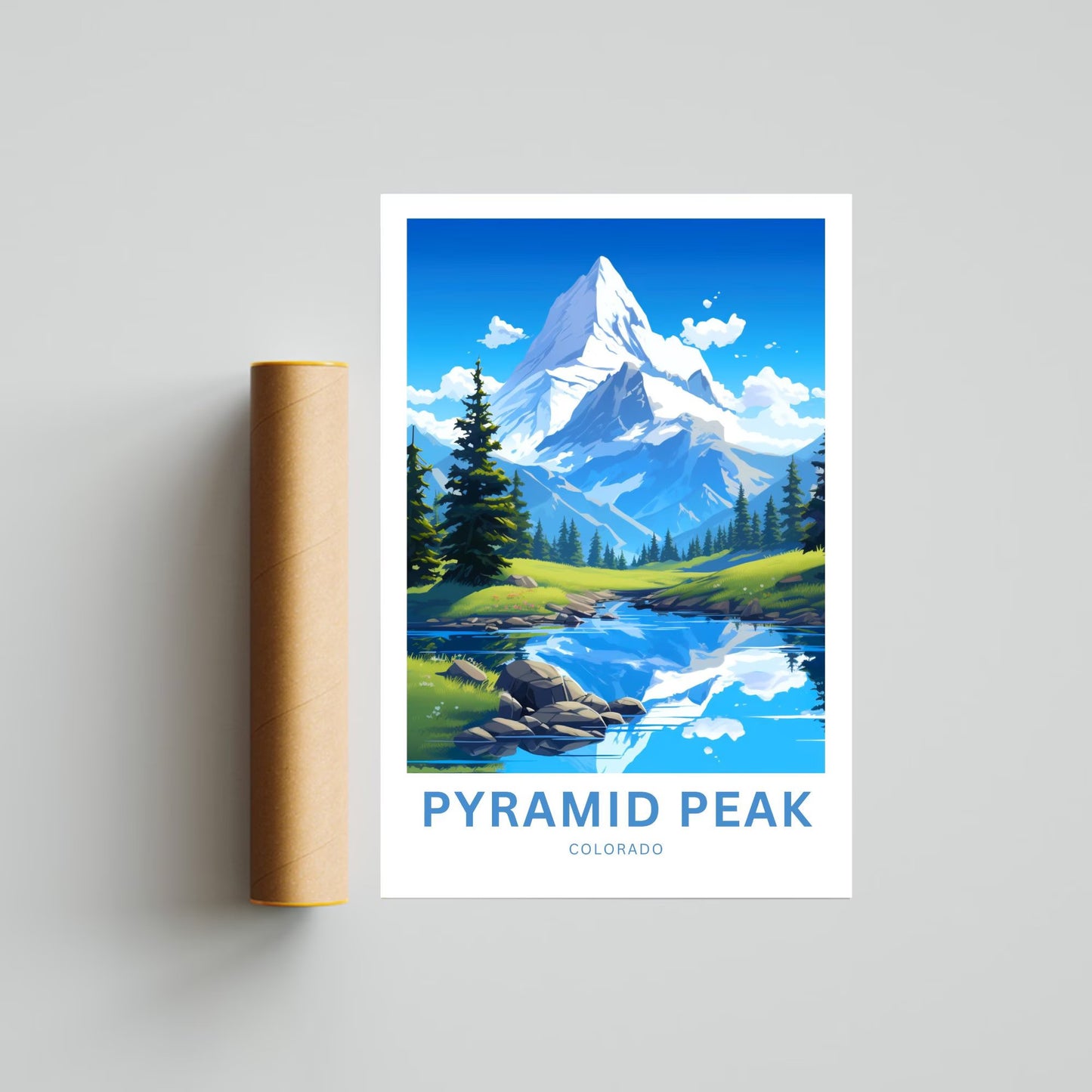 Pyramid Peak Travel Poster