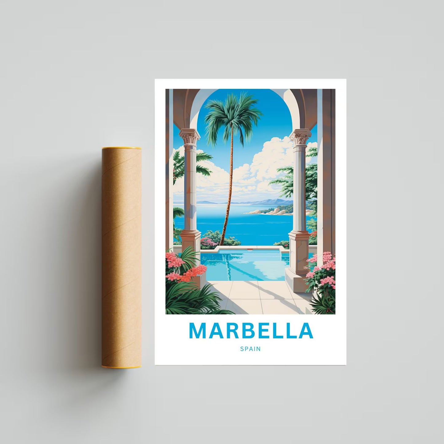 Marbella Beach Travel Poster