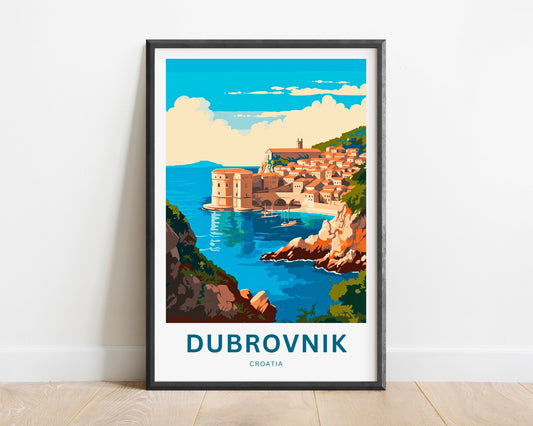 Dubrovnik Travel Print - Dubrovnik poster, Croatia Wall Art, Framed present, Gift Croatia Present - TravelTreasureCo