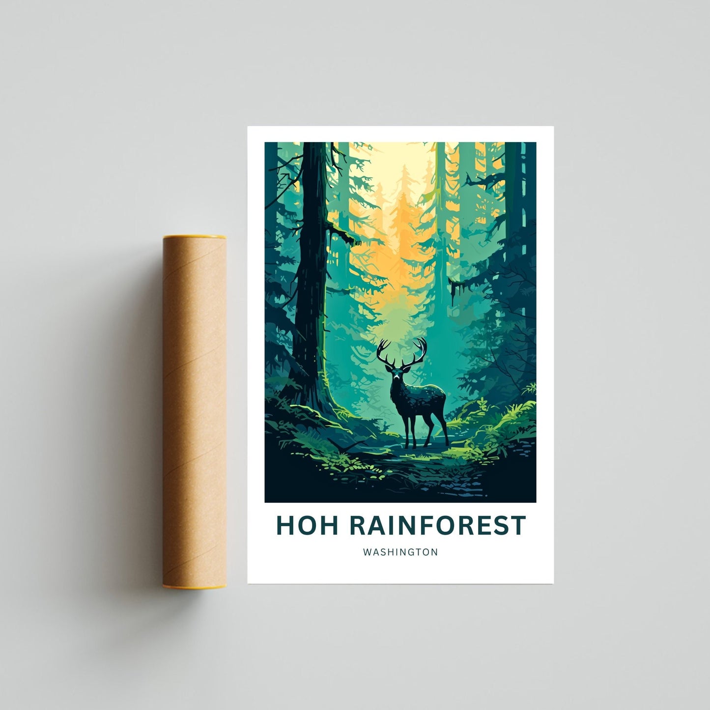 Hoh Rainforest Travel Poster