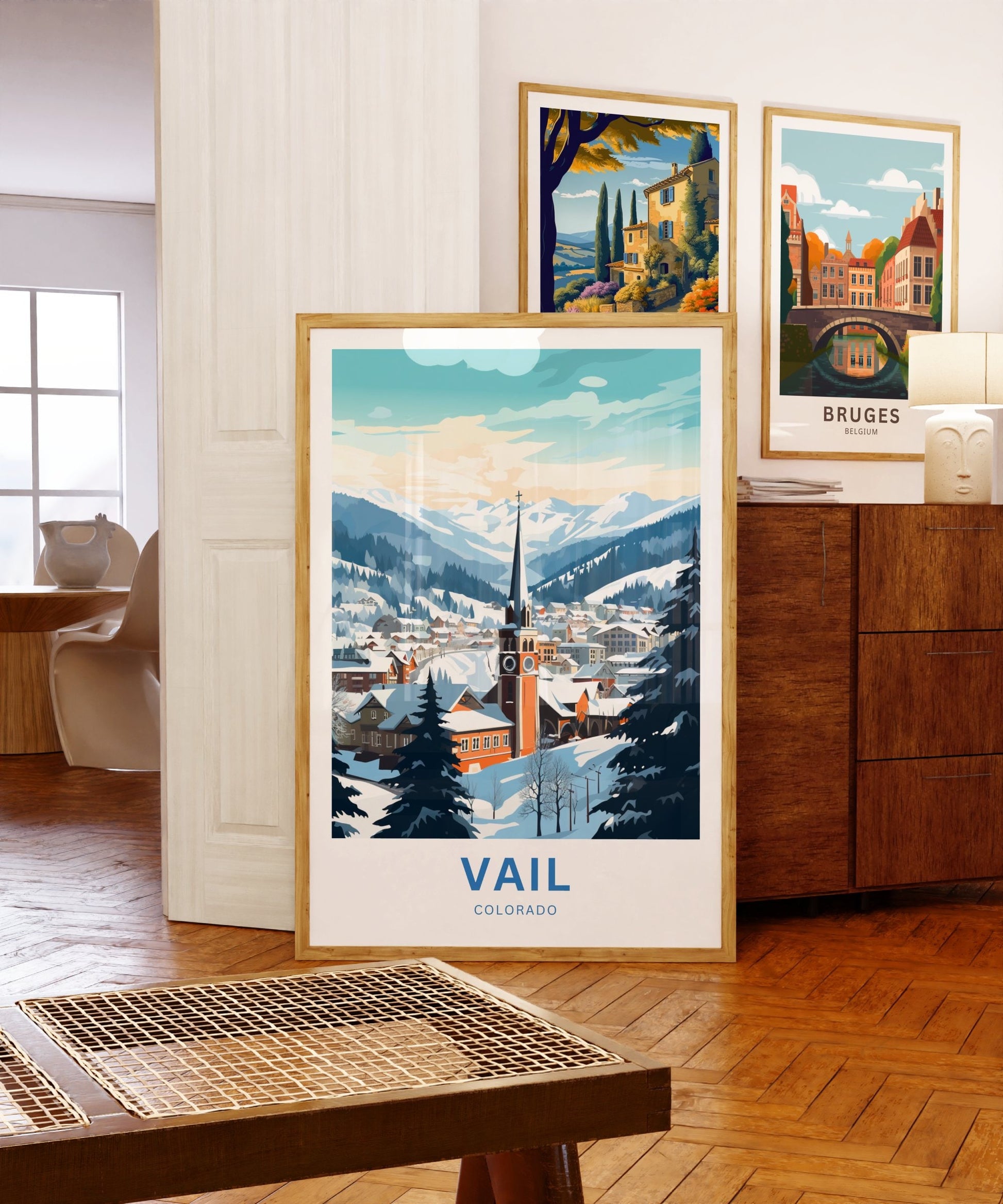 Vail Ski Resort Travel Print - Vail Ski Resort poster, Colorado Wall Art, Framed present, Gift Colorado Present - TravelTreasureCo