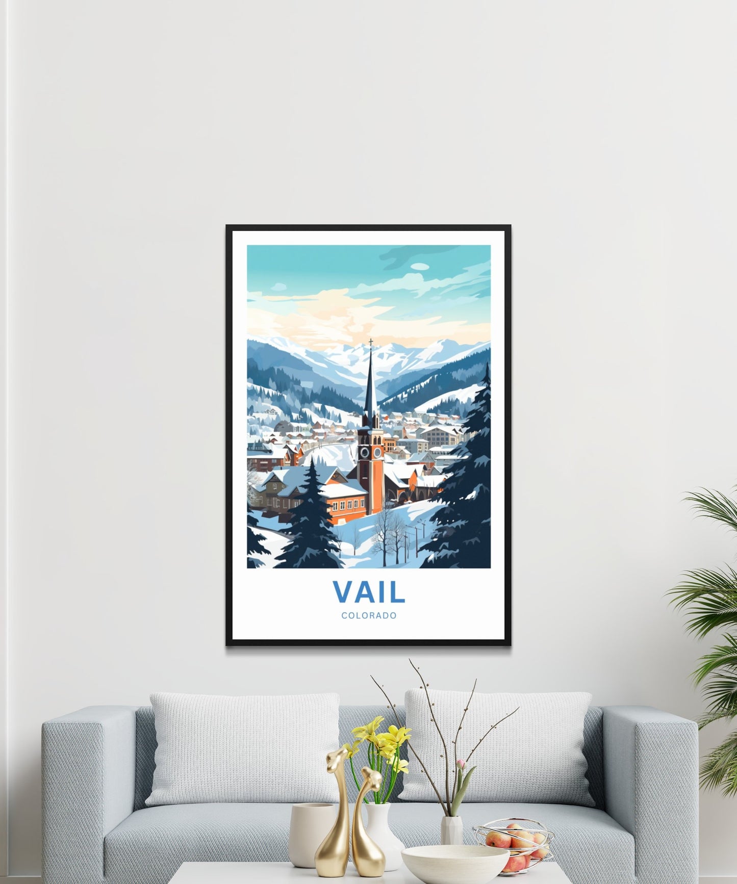 Vail Ski Resort Travel Print - Vail Ski Resort poster, Colorado Wall Art, Framed present, Gift Colorado Present - TravelTreasureCo