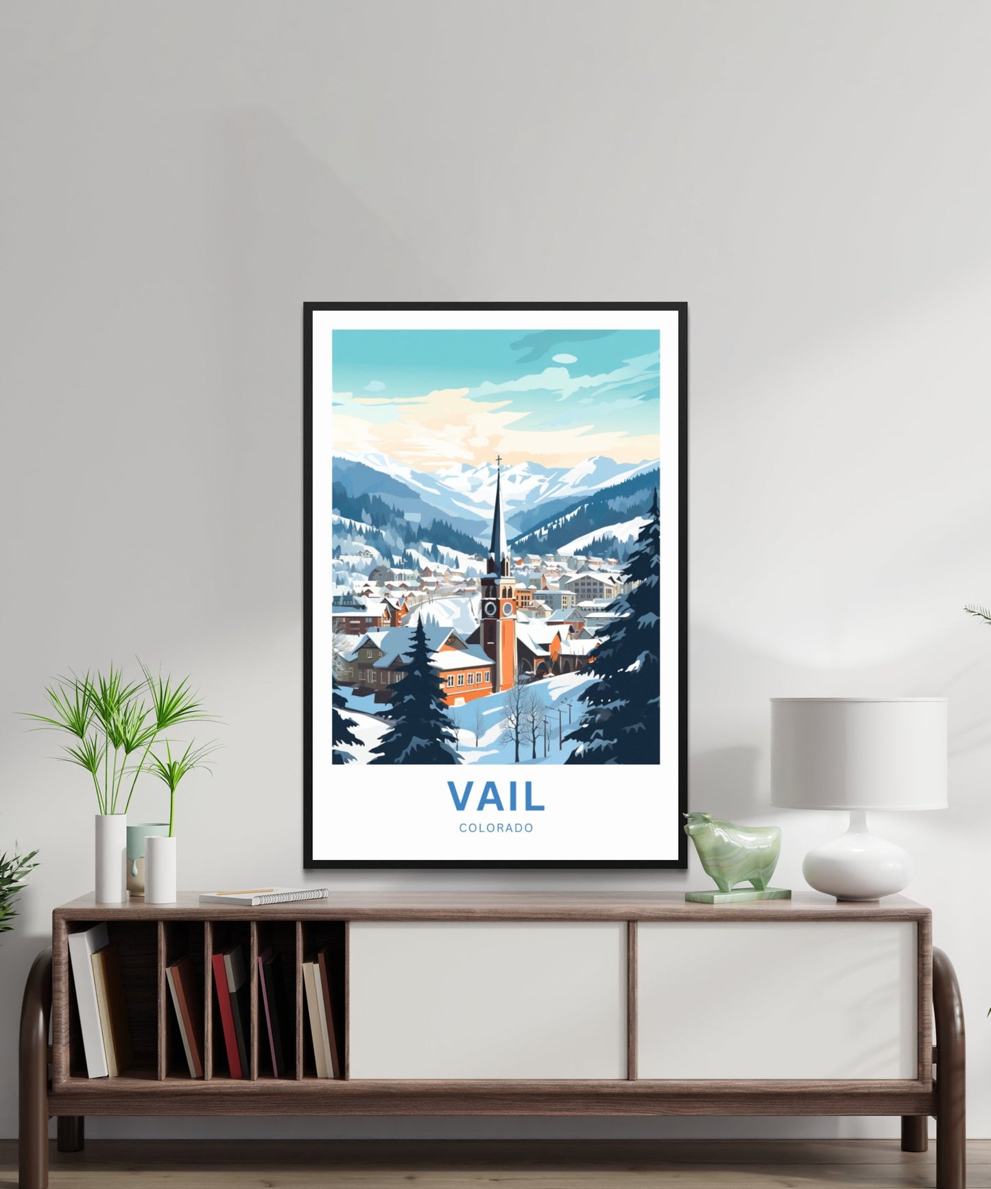 Vail Ski Resort Travel Print - Vail Ski Resort poster, Colorado Wall Art, Framed present, Gift Colorado Present - TravelTreasureCo