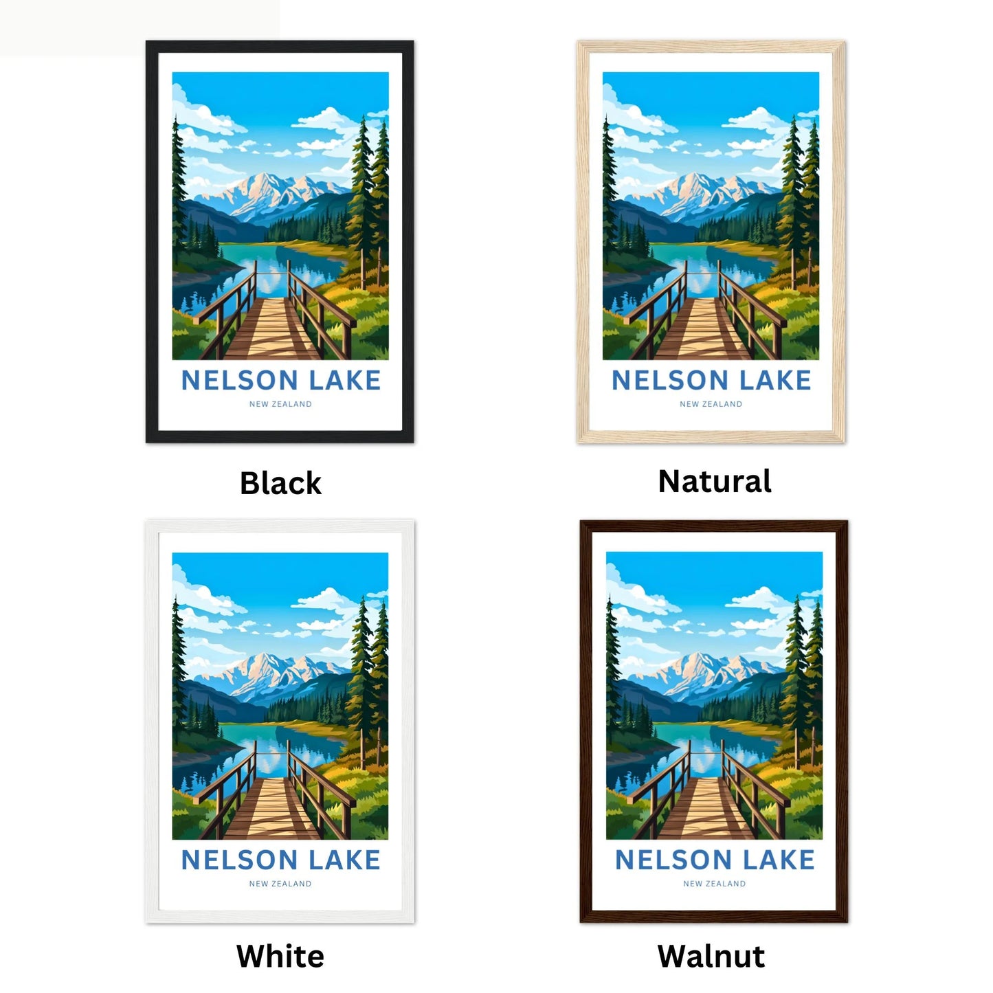 Nelson Lakes Travel Poster