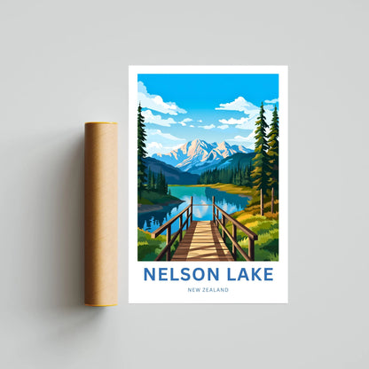 Nelson Lakes Travel Poster