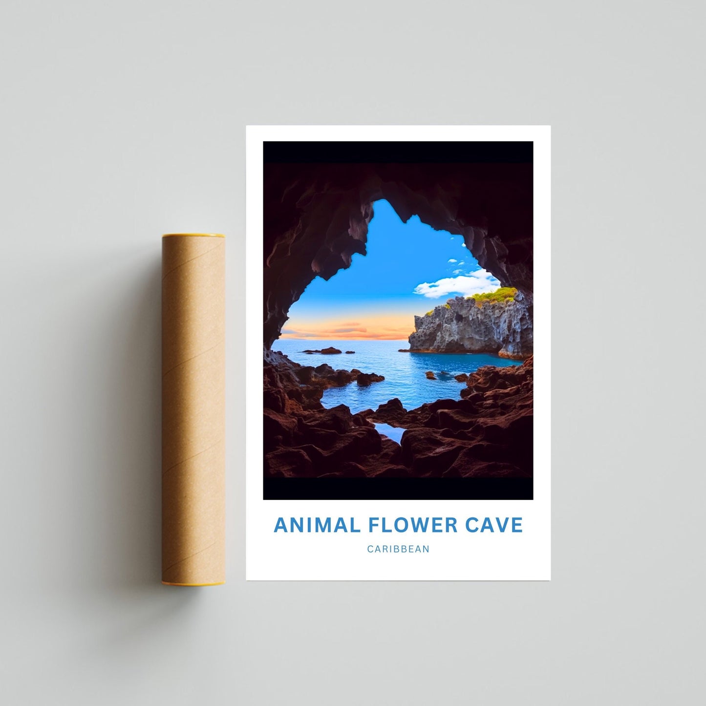 Animal Flower Cave Travel Poster