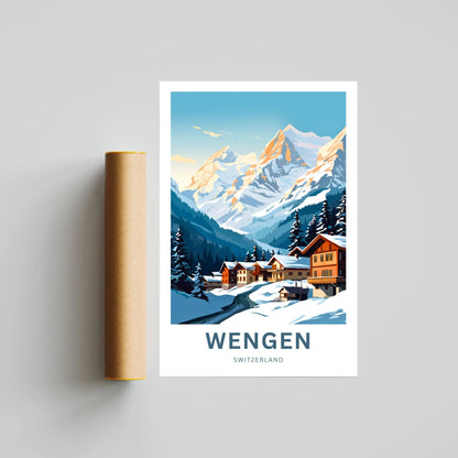 Wengen Travel Poster