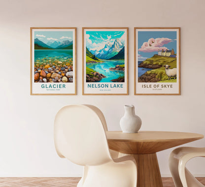 Nelson Lakes Travel Poster