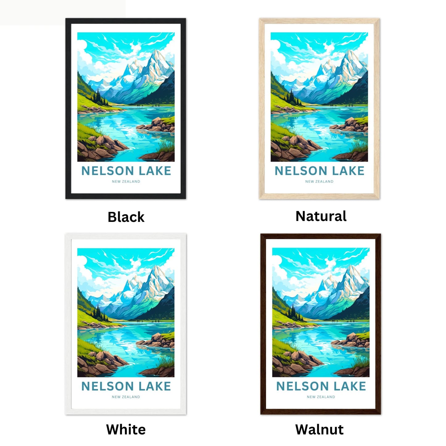 Nelson Lakes Travel Poster