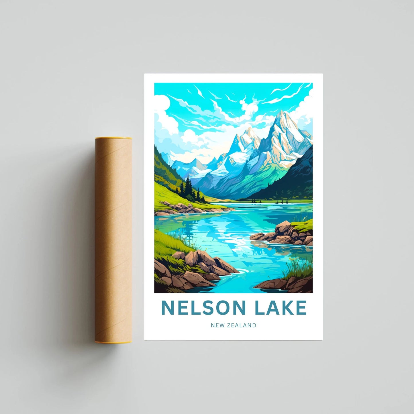 Nelson Lakes Travel Poster