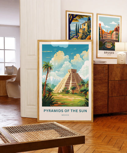 Pyramid of the Sun Travel Poster