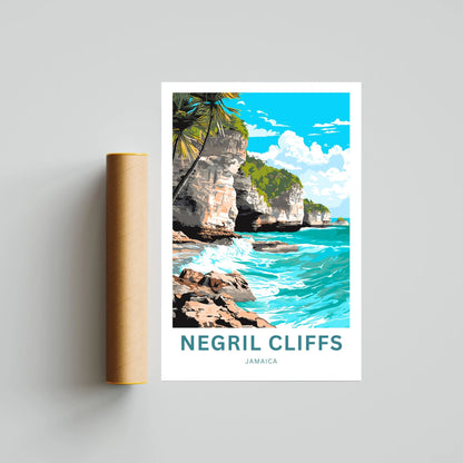 Negril Cliffs Travel Poster