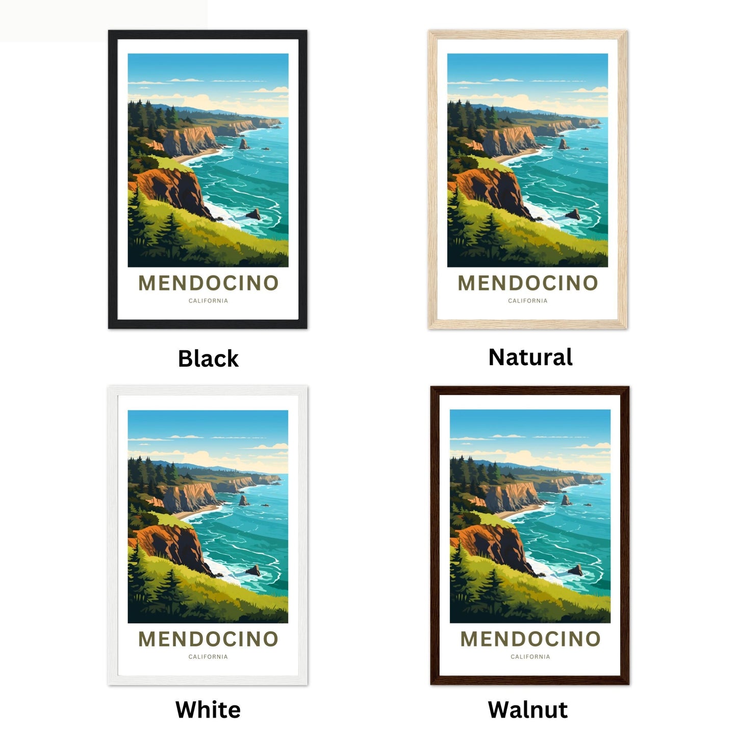 Mendocino Travel Poster