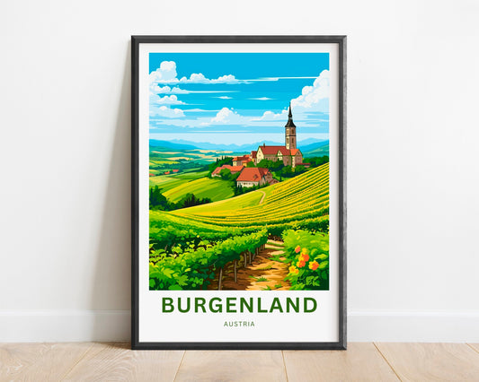 Burgenland Travel Print - Burgenland poster, Austria Wall Art, Framed present, Gift Austria Present - TravelTreasureCo